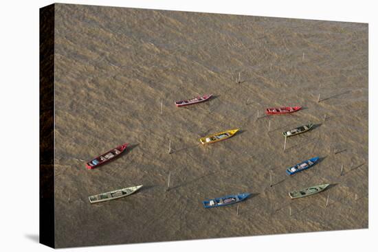 Fishing Boats. Atlantic Ocean, Shell Beach, North Guyana-Pete Oxford-Stretched Canvas