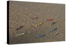 Fishing Boats. Atlantic Ocean, Shell Beach, North Guyana-Pete Oxford-Stretched Canvas