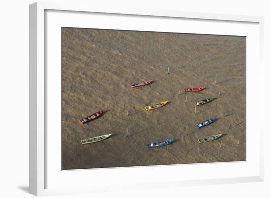 Fishing Boats. Atlantic Ocean, Shell Beach, North Guyana-Pete Oxford-Framed Photographic Print