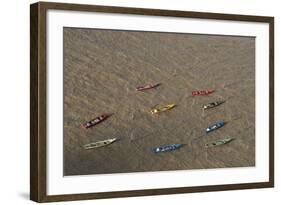 Fishing Boats. Atlantic Ocean, Shell Beach, North Guyana-Pete Oxford-Framed Photographic Print