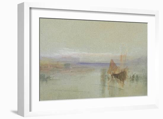 Fishing Boats Becalmed Off Le Havre-J. M. W. Turner-Framed Giclee Print