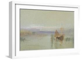 Fishing Boats Becalmed Off Le Havre-J. M. W. Turner-Framed Giclee Print