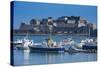 Fishing Boats Below Cornet Castle, Saint Peter Port, Guernsey, Channel Islands, United Kingdom-Michael Runkel-Stretched Canvas