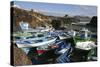 Fishing Boats, El Cotillo, Fuerteventura, Canary Islands-Peter Thompson-Stretched Canvas