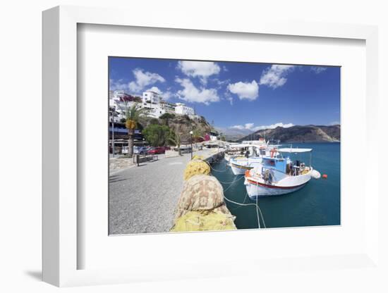 Fishing Boats, Harbour, Agia Galini, South Coast, Crete, Greek Islands, Greece, Europe-Markus Lange-Framed Photographic Print