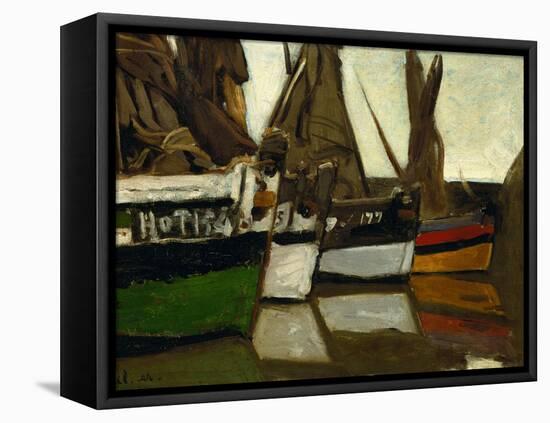 Fishing Boats, Honfleur, 1866-Claude Monet-Framed Stretched Canvas