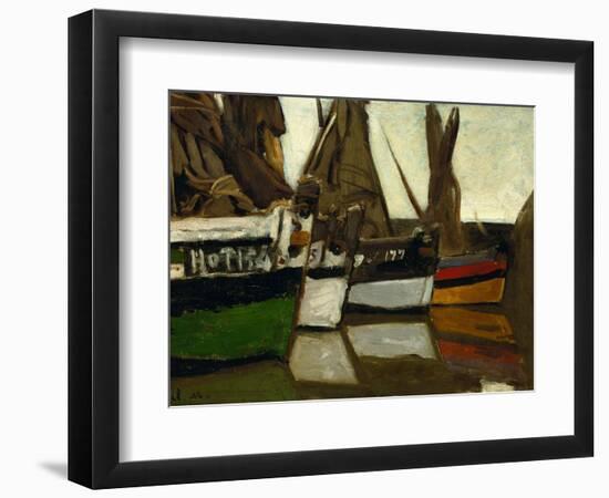 Fishing Boats, Honfleur, 1866-Claude Monet-Framed Premium Giclee Print