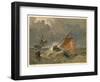 Fishing Boats in a Storm-null-Framed Art Print