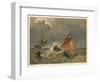 Fishing Boats in a Storm-null-Framed Art Print