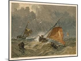 Fishing Boats in a Storm-null-Mounted Art Print