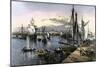 Fishing Boats in Boston Harbor, 1870s-null-Mounted Giclee Print