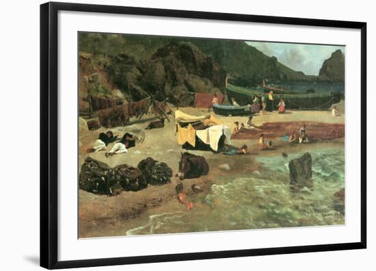 Fishing Boats in Capri-Albert Bierstadt-Framed Premium Giclee Print