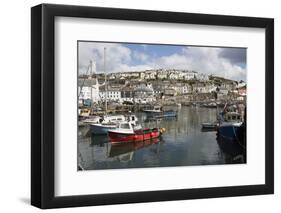 Fishing Boats in Fishing Harbour, Mevagissey, Cornwall, England, United Kingdom, Europe-Stuart Black-Framed Photographic Print