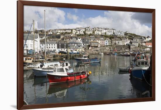 Fishing Boats in Fishing Harbour, Mevagissey, Cornwall, England, United Kingdom, Europe-Stuart Black-Framed Photographic Print