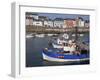 Fishing Boats in Harbour and Houses on Waterfront Beyond, Rosmeur, Douarnenez, Bretagne, France-Thouvenin Guy-Framed Photographic Print