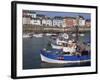 Fishing Boats in Harbour and Houses on Waterfront Beyond, Rosmeur, Douarnenez, Bretagne, France-Thouvenin Guy-Framed Photographic Print