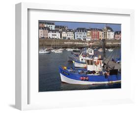 Fishing Boats in Harbour and Houses on Waterfront Beyond, Rosmeur, Douarnenez, Bretagne, France-Thouvenin Guy-Framed Photographic Print