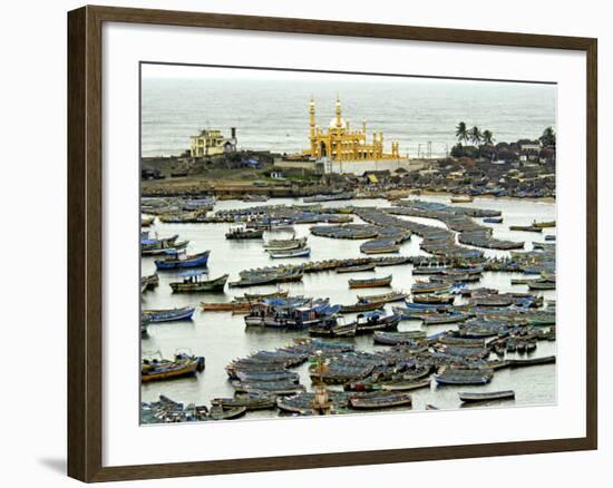 Fishing Boats in Harbour, Coastal Area of Vizhinjam, Trivandrum, Kerala, India-Balan Madhavan-Framed Photographic Print