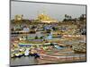 Fishing Boats in Harbour, Coastal Area of Vizhinjam, Trivandrum, Kerala, India-Balan Madhavan-Mounted Photographic Print