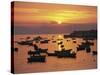 Fishing Boats in Harbour, Finisterre, Galicia, Spain, Europe-Ken Gillham-Stretched Canvas