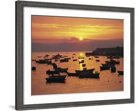 Fishing Boats in Harbour, Finisterre, Galicia, Spain, Europe-Ken Gillham-Framed Photographic Print