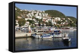 Fishing Boats in Harbour, Kas, Lycia-Stuart Black-Framed Stretched Canvas