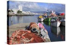 Fishing Boats in Harbour, Ponta Delgada Port, Sao Miguel Island, Azores, Portugal, Atlantic, Europe-Richard Cummins-Stretched Canvas