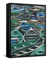 Fishing Boats in Harbour, Safi, Atlantic Coast, Morocco-Walter Bibikow-Framed Stretched Canvas