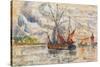 Fishing Boats in La Rochelle, C.1919-21 (Graphite, W/C and Opaque White)-Paul Signac-Stretched Canvas