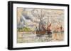 Fishing Boats in La Rochelle, C.1919-21 (Graphite, W/C and Opaque White)-Paul Signac-Framed Giclee Print