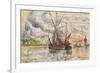 Fishing Boats in La Rochelle, C.1919-21 (Graphite, W/C and Opaque White)-Paul Signac-Framed Giclee Print