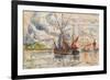 Fishing Boats in La Rochelle, C.1919-21 (Graphite, W/C and Opaque White)-Paul Signac-Framed Giclee Print