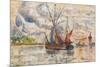 Fishing Boats in La Rochelle, C.1919-21 (Graphite, W/C and Opaque White)-Paul Signac-Mounted Giclee Print