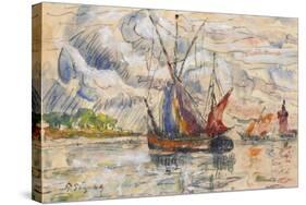 Fishing Boats in La Rochelle, C.1919-21 (Graphite, W/C and Opaque White)-Paul Signac-Stretched Canvas