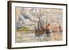 Fishing Boats in La Rochelle, C.1919-21 (Graphite, W/C and Opaque White)-Paul Signac-Framed Giclee Print