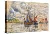 Fishing Boats in La Rochelle, C.1919-21 (Graphite, W/C and Opaque White)-Paul Signac-Stretched Canvas