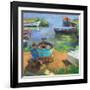 Fishing Boats in Marsala-Nancie King Mertz-Framed Art Print