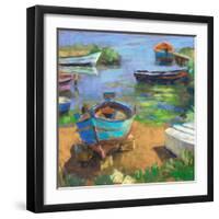 Fishing Boats in Marsala-Nancie King Mertz-Framed Art Print