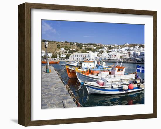 Fishing Boats in Mykonos Town, Island of Mykonos, Cyclades, Greek Islands, Greece, Europe-Richard Cummins-Framed Photographic Print