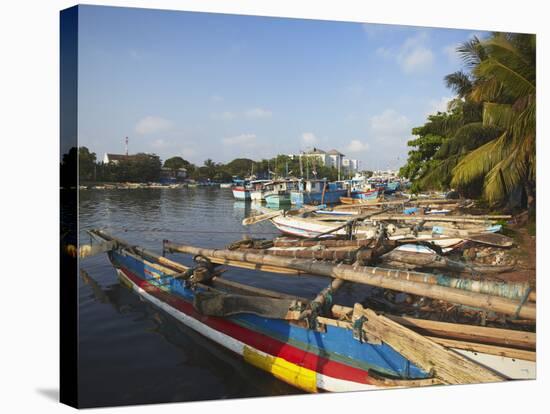 Fishing Boats in Negombo Lagoon, Negombo, Western Province, Sri Lanka, Asia-Ian Trower-Stretched Canvas