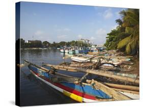 Fishing Boats in Negombo Lagoon, Negombo, Western Province, Sri Lanka, Asia-Ian Trower-Stretched Canvas