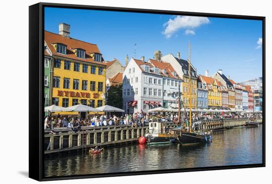 Fishing Boats in Nyhavn, 17th Century Waterfront, Copenhagen, Denmark, Scandinavia, Europe-Michael Runkel-Framed Stretched Canvas