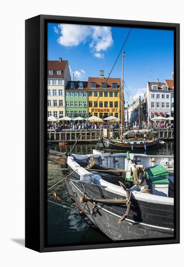 Fishing Boats in Nyhavn, 17th Century Waterfront, Copenhagen, Denmark, Scandinavia, Europe-Michael Runkel-Framed Stretched Canvas