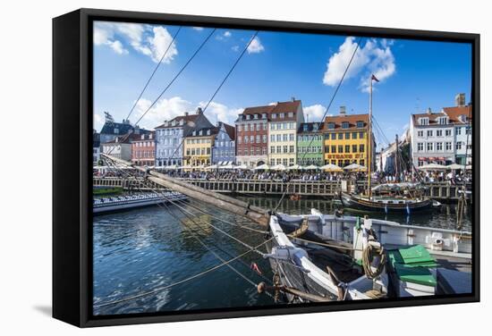 Fishing Boats in Nyhavn, 17th Century Waterfront, Copenhagen, Denmark, Scandinavia, Europe-Michael Runkel-Framed Stretched Canvas