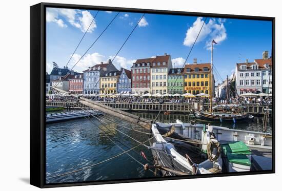 Fishing Boats in Nyhavn, 17th Century Waterfront, Copenhagen, Denmark, Scandinavia, Europe-Michael Runkel-Framed Stretched Canvas