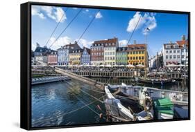 Fishing Boats in Nyhavn, 17th Century Waterfront, Copenhagen, Denmark, Scandinavia, Europe-Michael Runkel-Framed Stretched Canvas