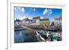 Fishing Boats in Nyhavn, 17th Century Waterfront, Copenhagen, Denmark, Scandinavia, Europe-Michael Runkel-Framed Photographic Print