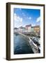 Fishing Boats in Nyhavn, 17th Century Waterfront, Copenhagen, Denmark, Scandinavia, Europe-Michael Runkel-Framed Photographic Print