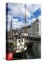 Fishing Boats in Nyhavn, 17th Century Waterfront, Copenhagen, Denmark-Michael Runkel-Stretched Canvas