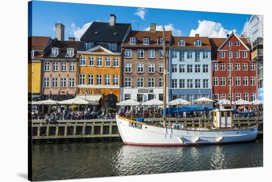 Fishing Boats in Nyhavn, 17th Century Waterfront, Copenhagen, Denmark-Michael Runkel-Stretched Canvas